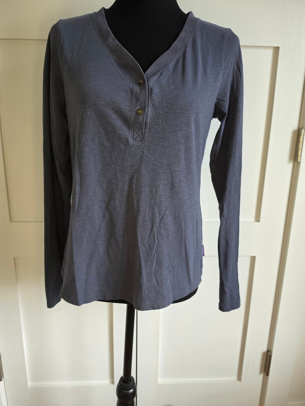 Patagonia Mainstay Long Sleeve Blue Henley Womens Sz M
